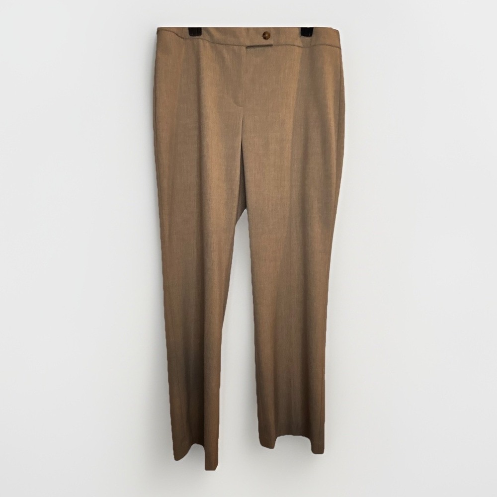 Talbots Pants Womens Sz 12 Beige Windsor Stretch Curvy Trousers Straight Leg